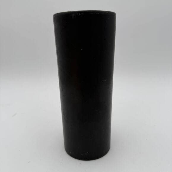 MCM Hyalyn Pottery Black Vase Cylindrical Modern Planter 8 x 3.25 inch Vintage - Picture 6 of 8